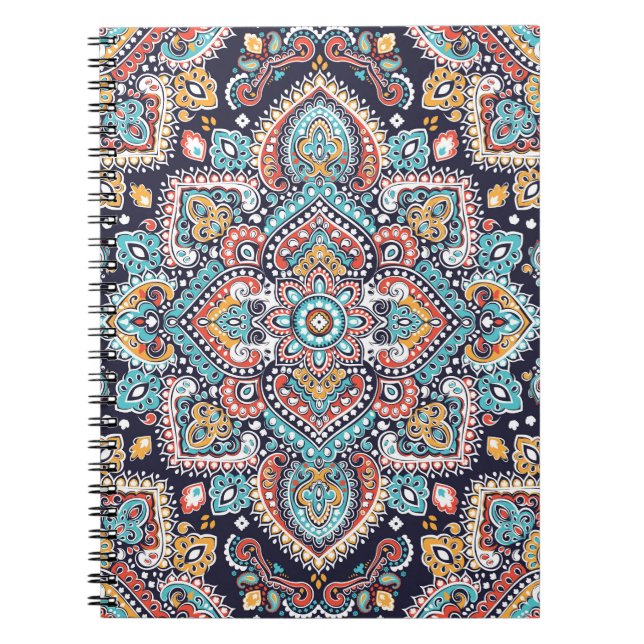 Cuaderno Paisley indio: Patrón de Mandala étnica (Frente)
