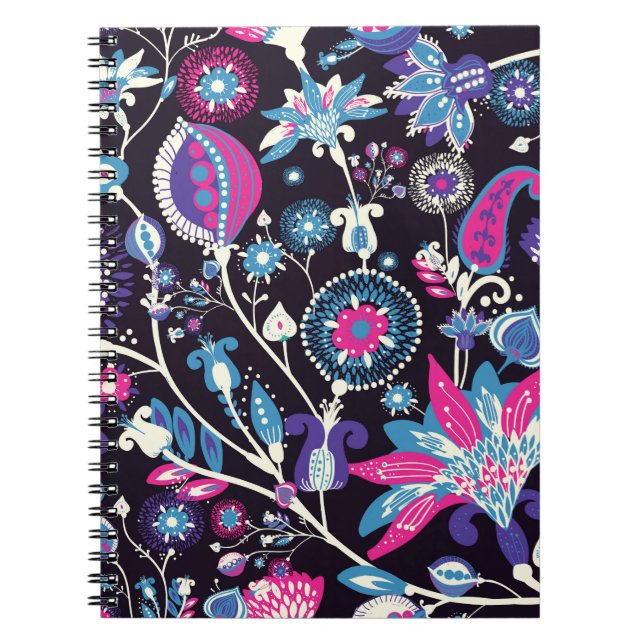 Cuaderno Paisley moderno: patrón oriental tradicional. (Frente)