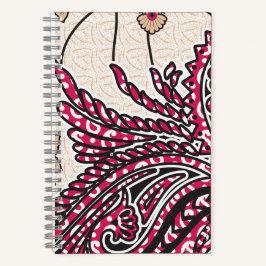 Cuaderno Paisley Rojo Diario Floral Boho