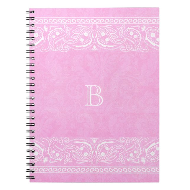Cuaderno Paisley Rústico Rosa País Occidental Simple Chic (Frente)