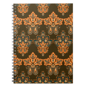 Cuaderno Paisley textil asiática: Ilustracion de cosecha fl