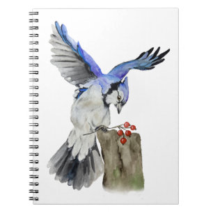 Cuaderno Pajarera azul acuarela