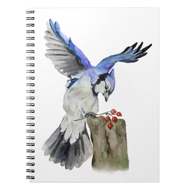 Cuaderno Pajarera azul acuarela (Frente)