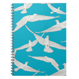 Cuaderno Pájaro blanco, patrón de paloma