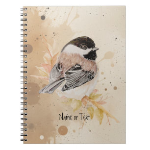 Cuaderno Pájaro Carbonero Original Pintado a Mano Acuarela