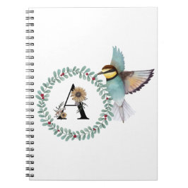 Cuaderno Pájaro con correa con letra "A"