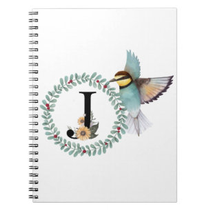 Cuaderno Pájaro con correa con letra "J"