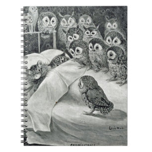 Cuaderno Pájaro de búho gato Louis Wain