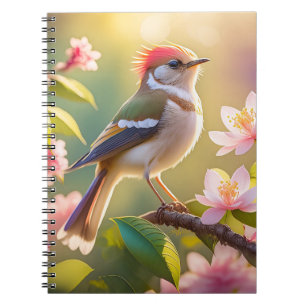 Cuaderno Pájaro de la Fantasía de Warbler con cabeza roja