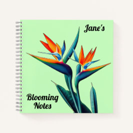Cuaderno Pájaro de la flor del paraíso personalizado