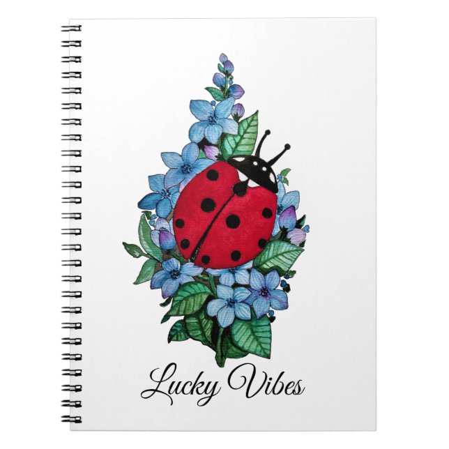 Cuaderno Pájaro De Ladybird Acuarela Con Flores Salvajes Az (Frente)