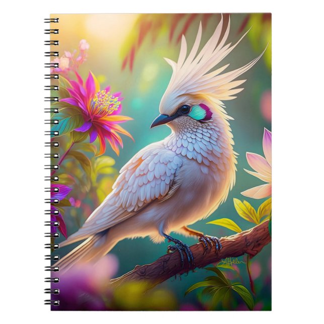 Cuaderno Pájaro de pluma Rubor reposado juvenil palpitando (Frente)