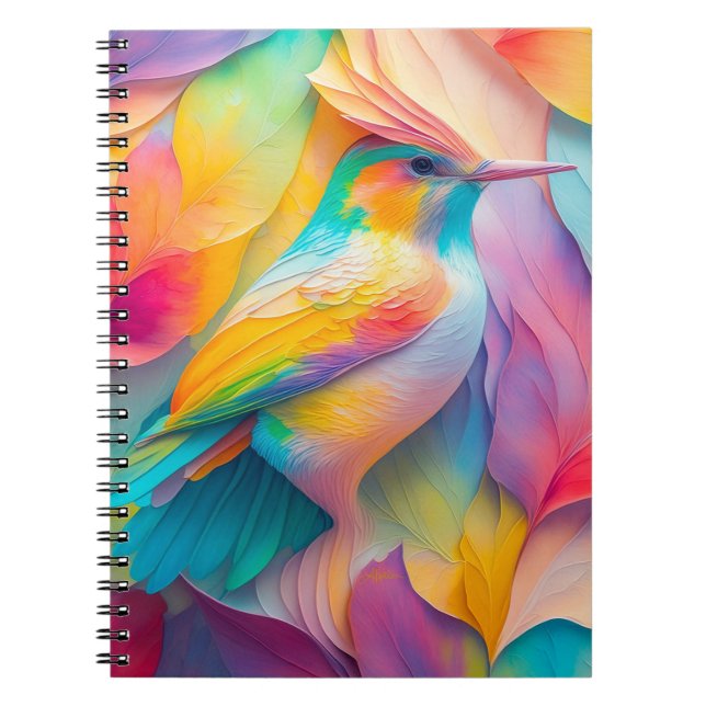 Cuaderno Pájaro de seda de aves de fantasía (Frente)