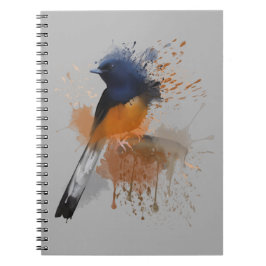 Cuaderno Pájaro de Shama blanco rumado