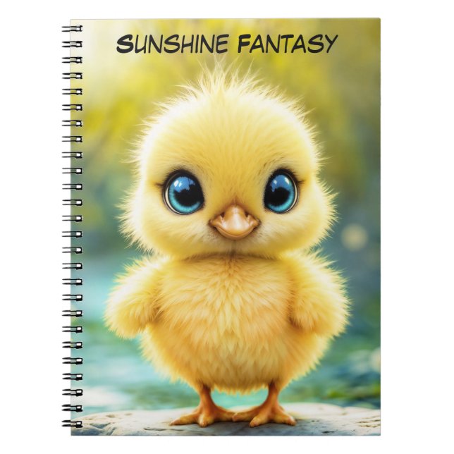 Cuaderno Pájaro dulce primavera pradera flores amarillas (Frente)