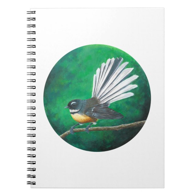 Cuaderno Pájaro fantástico de Nueva Zelanda (piwakawaka) -  (Frente)