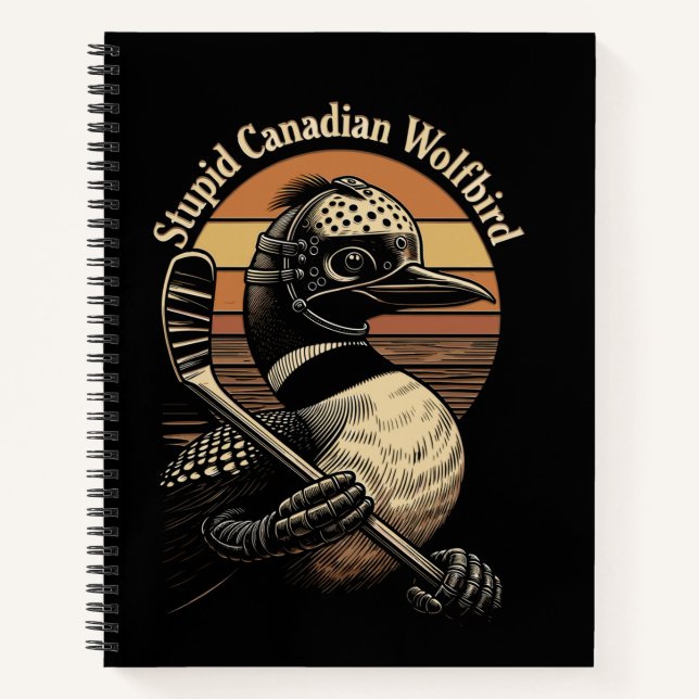 Cuaderno Pájaro Lobo Canadiense Estúpido (Anverso)