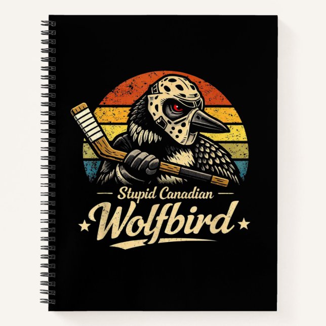 Cuaderno Pájaro Lobo Canadiense Estúpido (Anverso)