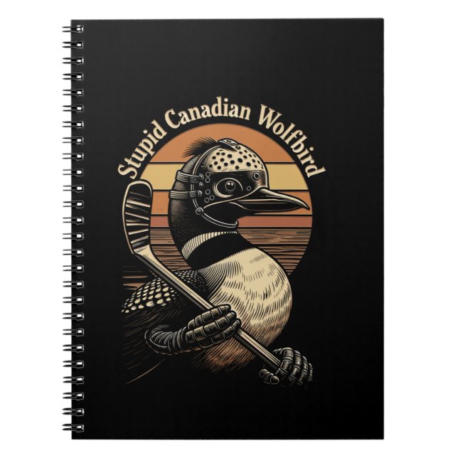 Cuaderno Pájaro Lobo Canadiense Estúpido (Frente)