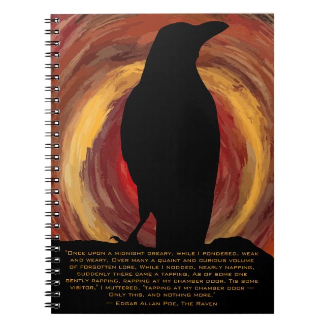 Cuaderno Pájaro negro el bloc de notas Raven (Frente)