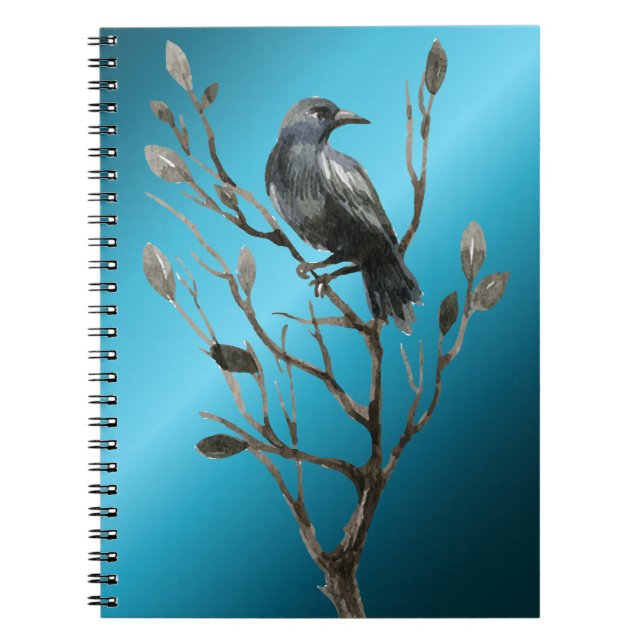 Cuaderno Pájaro negro el bloc de notas Raven (Frente)