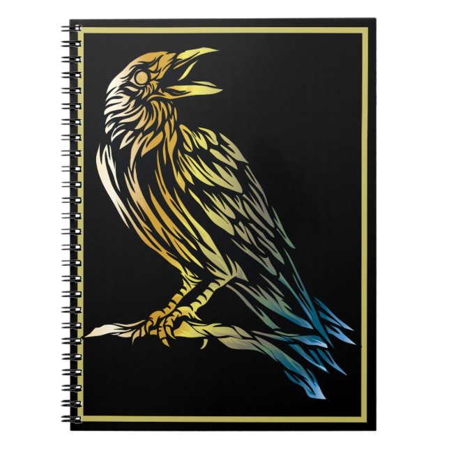 Cuaderno Pájaro negro el bloc de notas Raven (Frente)