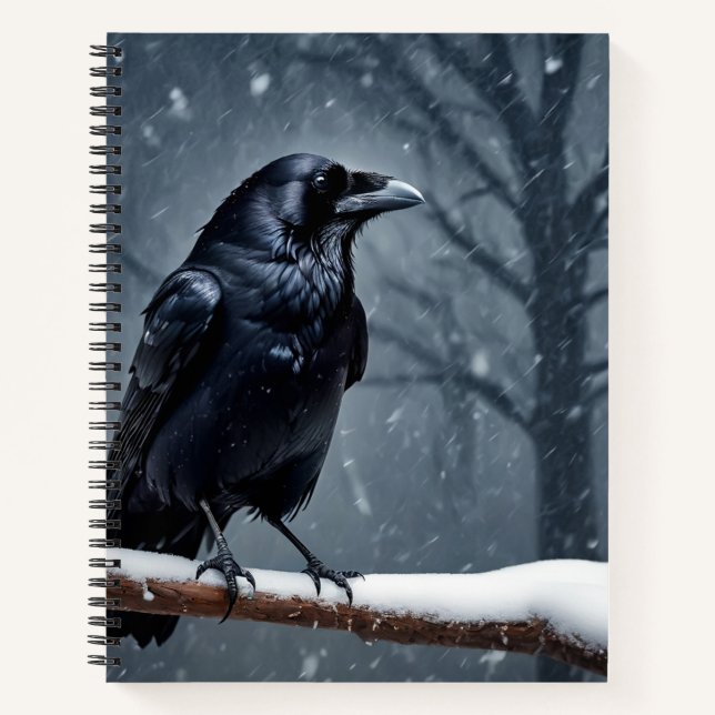 Cuaderno Pájaro negro oscuro de raven (Anverso)