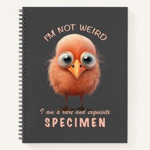 Cuaderno Pájaro No soy raro, soy raro espécimen lindo graci