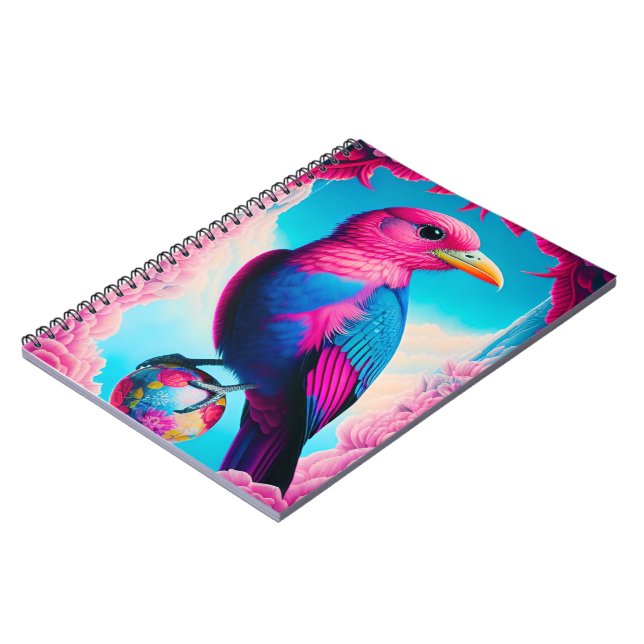 Cuaderno Pájaro rosa y azul (Lado Izquierdo)