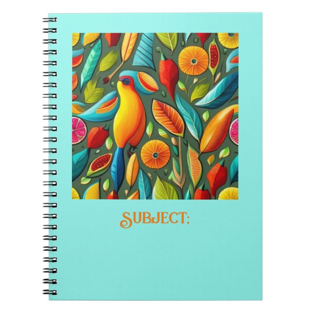 Cuaderno pájaro tropical (Frente)