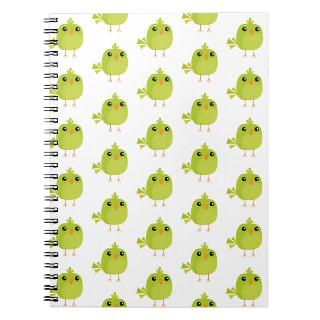 Cuaderno Pájaro Verde de Dibujos Animados (Frente)