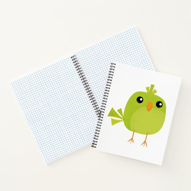 Cuaderno Pájaro Verde de Dibujos Animados   (Interior)