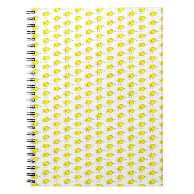 Cuaderno Pájaros Amarillos Divertidos Doodle (Frente)