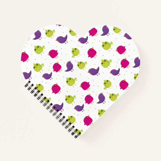 Cuaderno Pájaros coloridos lindos (Anverso)