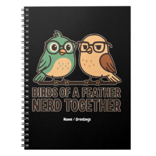 Cuaderno Pájaros de una Pluma Nerd Juntos Divertido Geek Pá