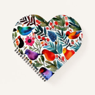 Cuaderno Pájaros florales y coloridos