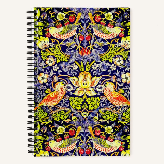 Cuaderno Pájaros ladrón de fresas William Morris (Anverso)