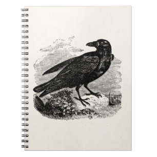 Cuaderno Pájaros personalizados cuervo del pájaro del neg