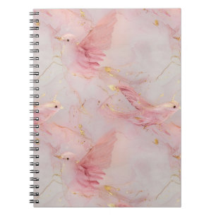 Cuaderno Pájaros Rosa Rubor Dorado