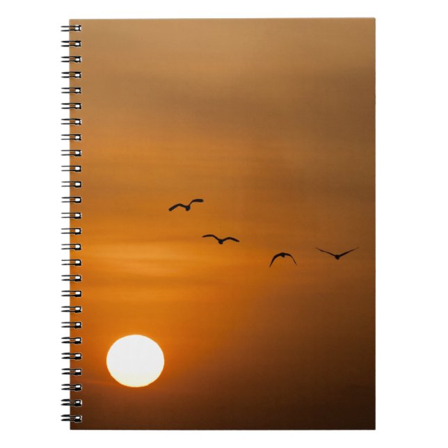 Cuaderno Pájaros volando en puesta de sol (Frente)