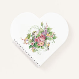 Cuaderno Pájaros y acuarela de flores