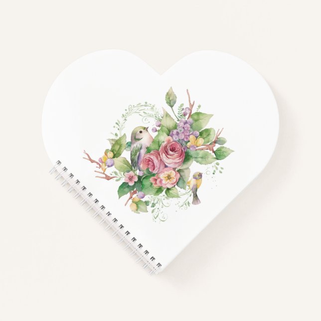 Cuaderno Pájaros y acuarela de flores (Anverso)