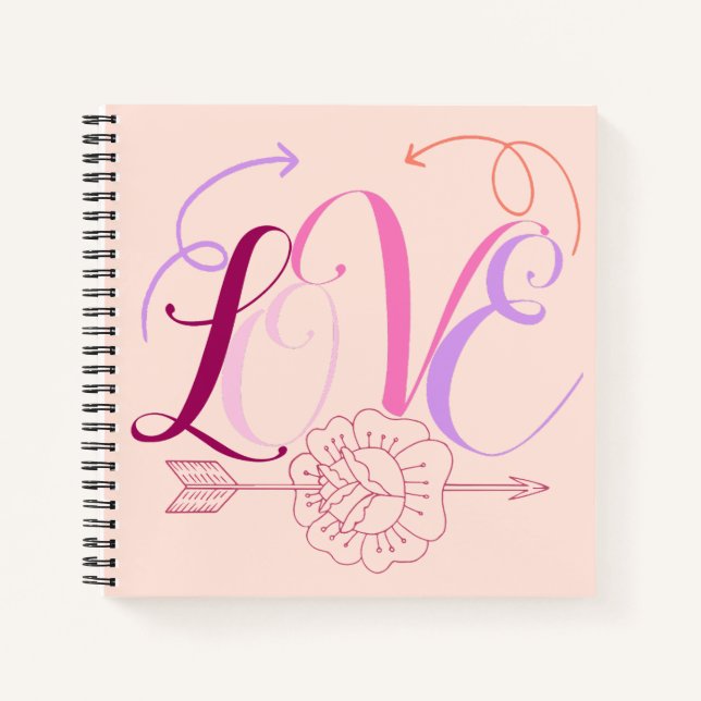 Cuaderno Palabra de amor y flor con flecha (Anverso)
