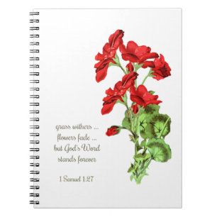 Cuaderno Palabra de Dios Escritura Geranium Flower Cita