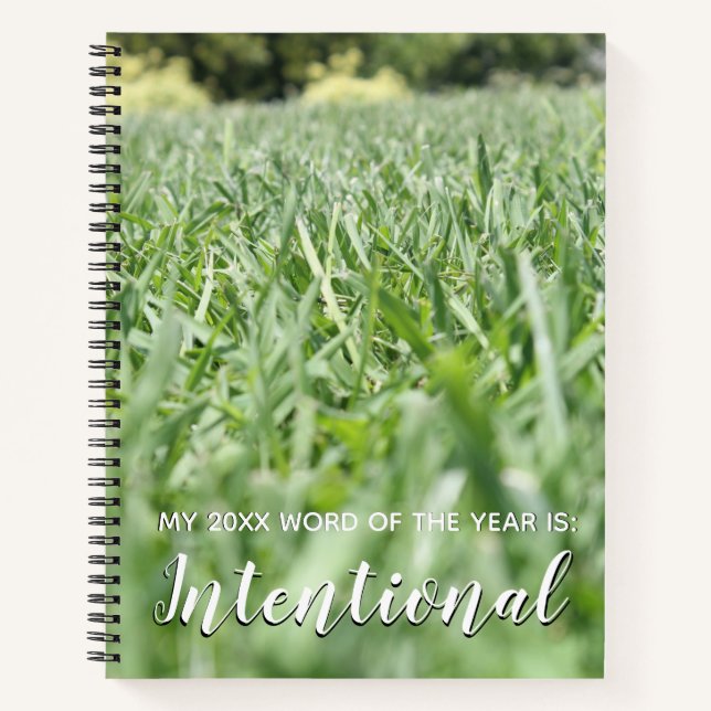 Cuaderno Palabra del año 2018 Intencional con hierba verde (Anverso)