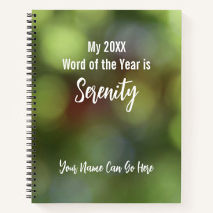 Cuaderno Palabra del año Serenity Soft Green Bokeh Lights