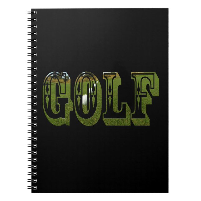 Cuaderno Palabra Dimensional Verde Golf Con Bolas, (Frente)