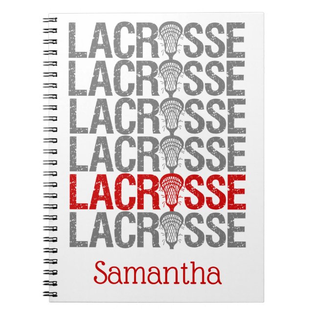 Cuaderno Palabra Lacrosse con problemas rojos (Frente)