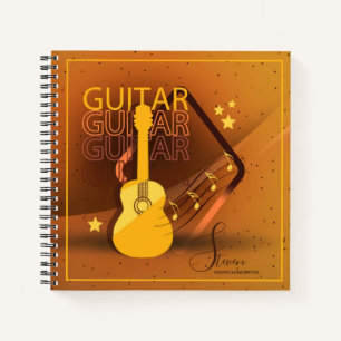 Cuaderno Palabras de guitarra acústica y música Amber ID570