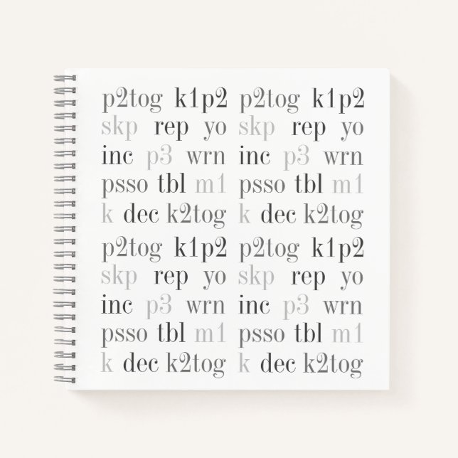 Cuaderno PALABRAS DE KNITTING Bloc de notas en espiral cuad (Anverso)